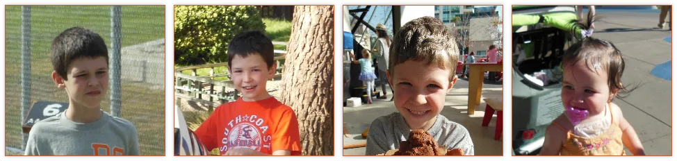 Four portraits of the boys in the family